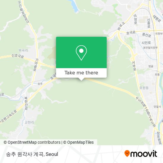 송추 원각사 계곡 map