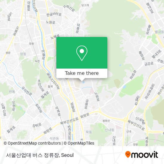 서울산업대 버스 정류장 map