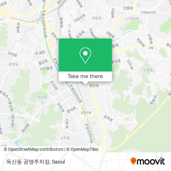 How to get to 독산동 공영주차장 in 금천구, 서울시 by Subway or Bus?