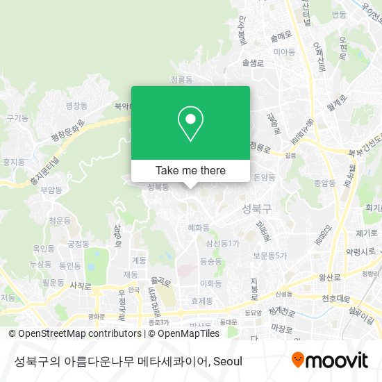 성북구의 아름다운나무 메타세콰이어 map
