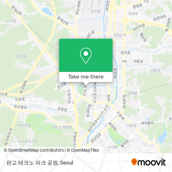 판교 테크노 파크 공원 map