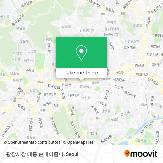 광장시장 태릉 순대아줌마 map