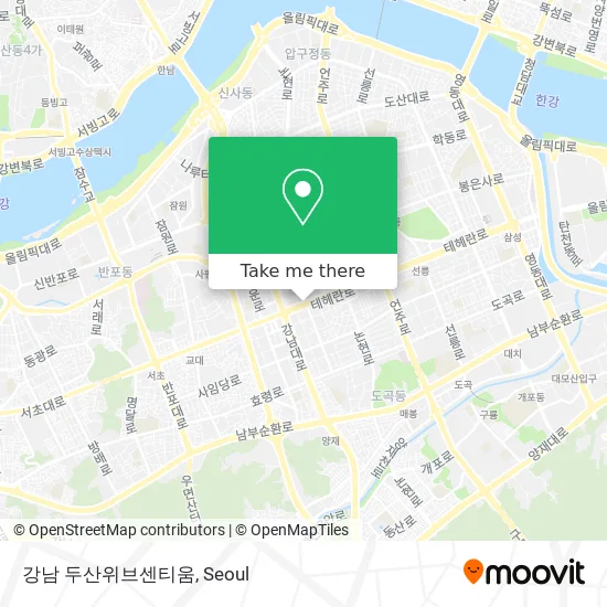 How to Get to 강남 두산위브센티움 in 강남구, 서울시 by Bus or Subway?