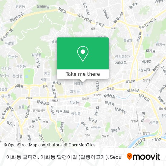 이화동 굴다리, 이화동 달팽이길 (달팽이고개) map