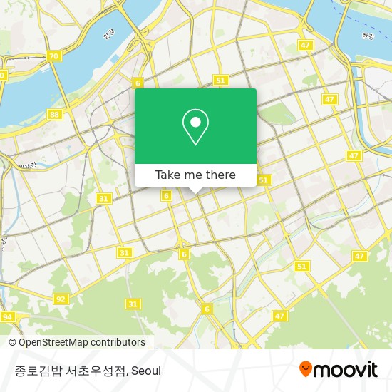 종로김밥 서초우성점 map