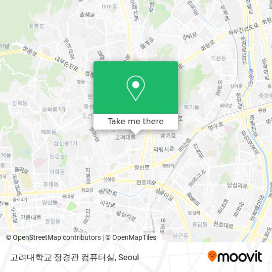 고려대학교 정경관 컴퓨터실 map