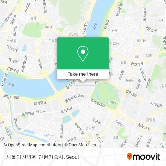 서울아산병원 인턴기숙사 map