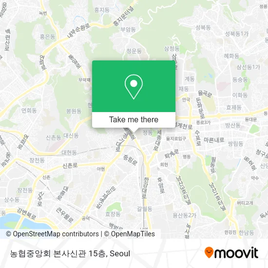 농협중앙회 본사신관 15층 map