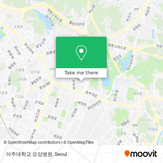아주대학교 요양병원 map