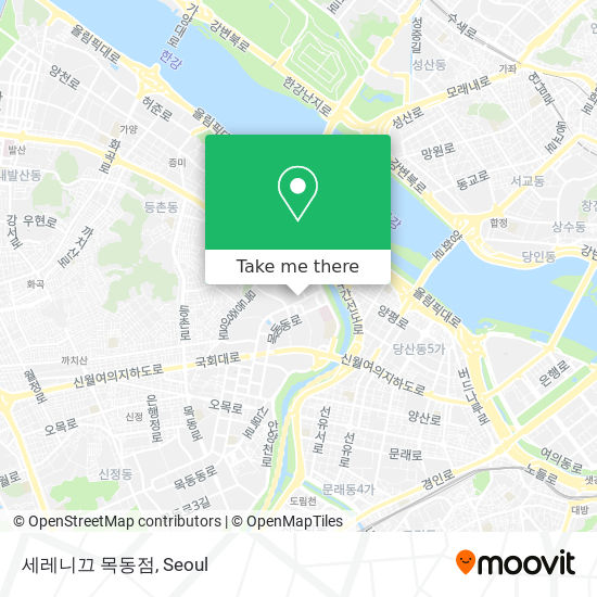 How to get to 세레니끄 목동점 in 양천구, 서울시 by Bus or Subway