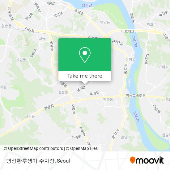 명성황후생가 주차장 map