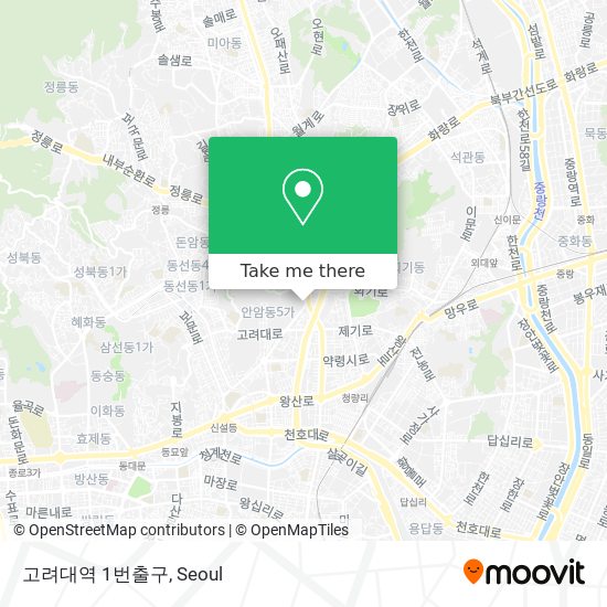 고려대역 1번출구 map