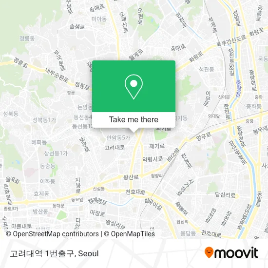 고려대역 1번출구 map