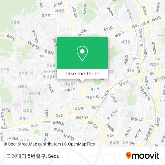 고려대역 5번출구 map