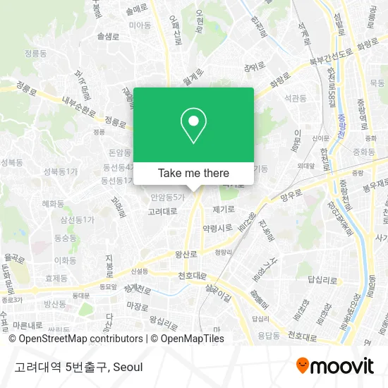 고려대역 5번출구 map