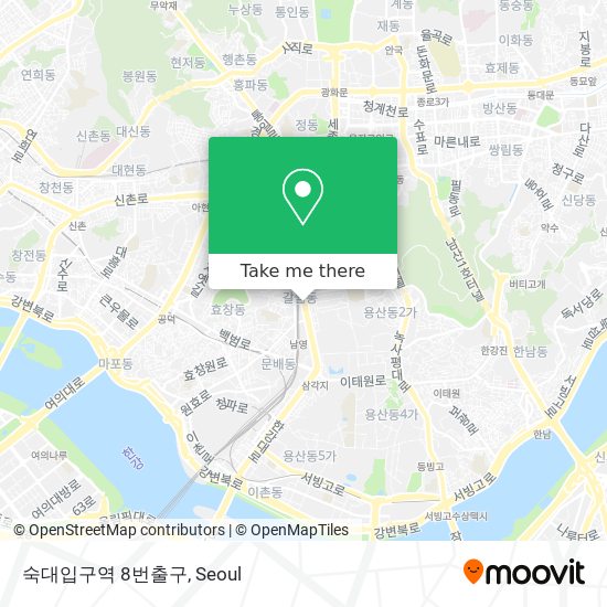 숙대입구역 8번출구 map