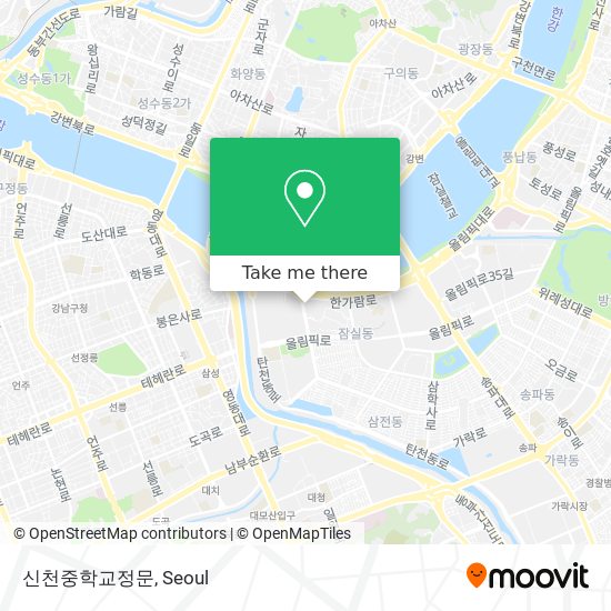 신천중학교정문 map