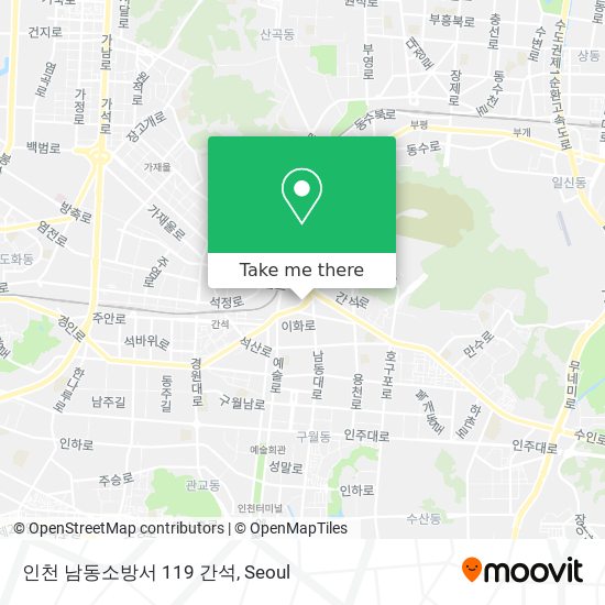 인천 남동소방서 119 간석 map