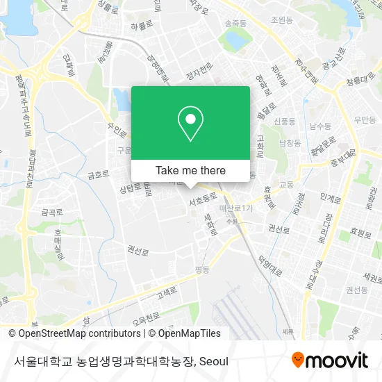 서울대학교 농업생명과학대학농장 map