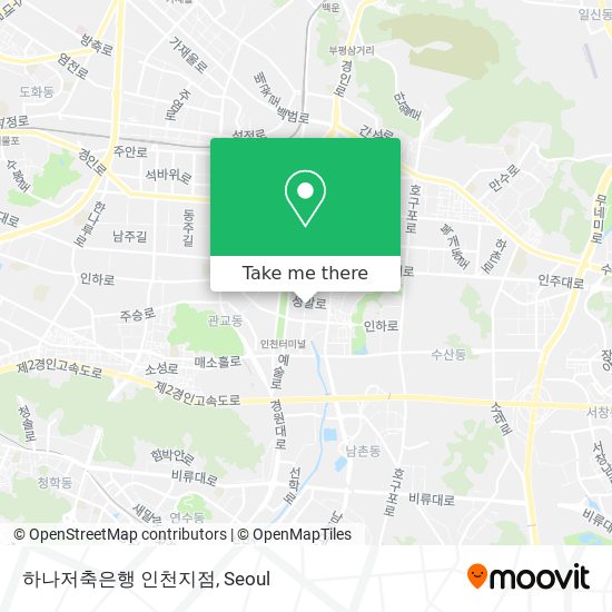 하나저축은행 인천지점 map