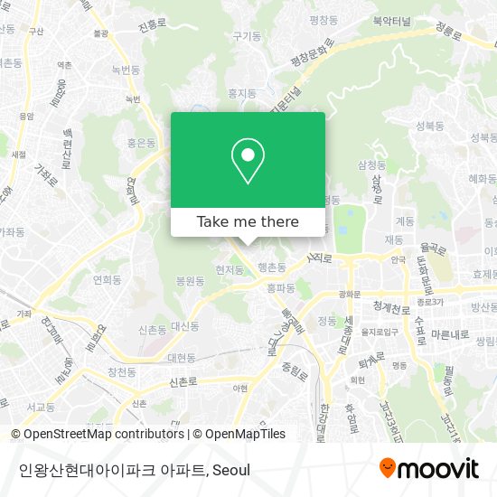 인왕산현대아이파크 아파트 map