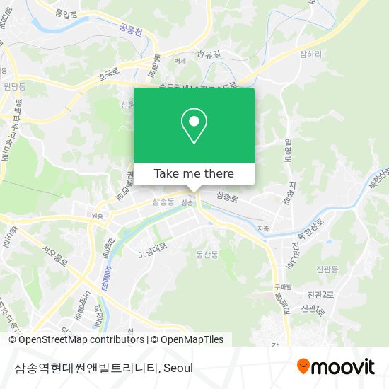 How to get to 삼송역현대썬앤빌트리니티 in 고양시, 경기도 by Subway or Bus?