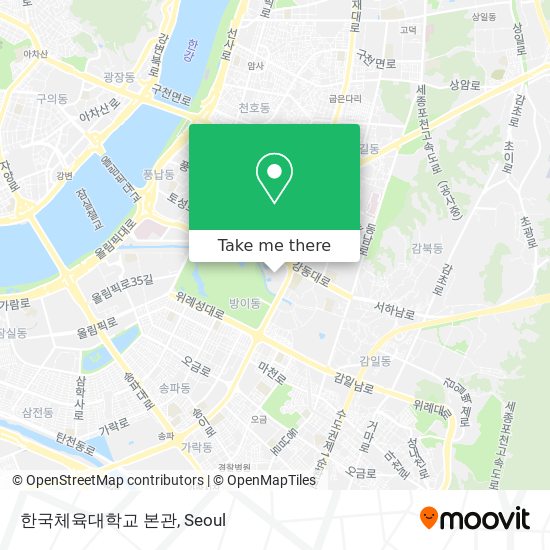 한국체육대학교 본관 map