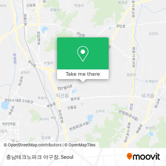 충남테크노파크 야구장 map
