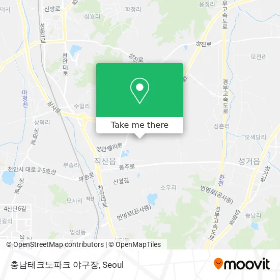 충남테크노파크 야구장 map