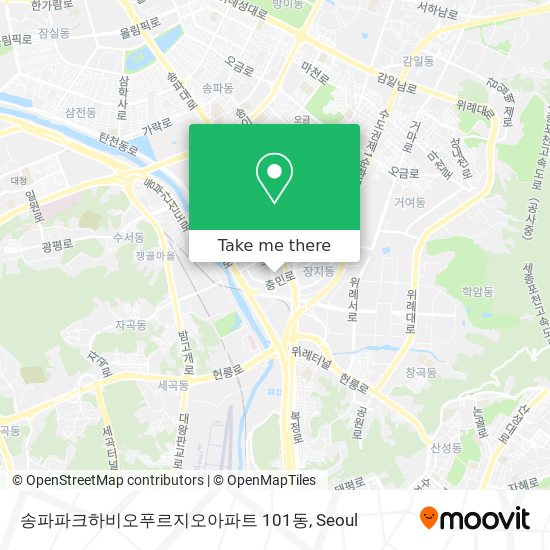 송파파크하비오푸르지오아파트 101동 map