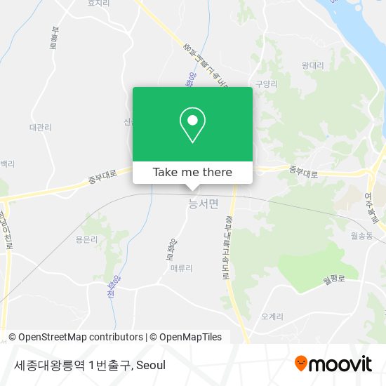 세종대왕릉역 1번출구 map