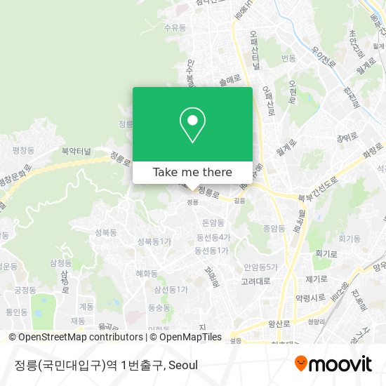 정릉(국민대입구)역 1번출구 map