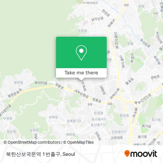 북한산보국문역 1번출구 map