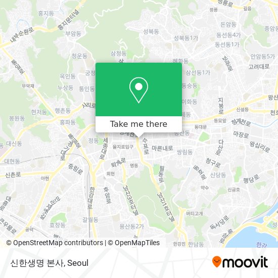 신한생명 본사 map
