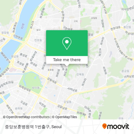 중앙보훈병원역 1번출구 map