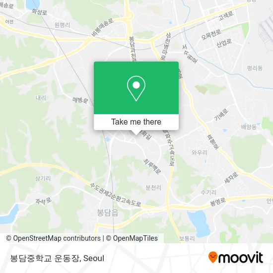 봉담중학교 운동장 map