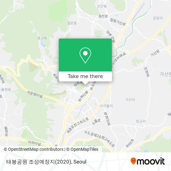 태봉공원 조성예정지(2020) map