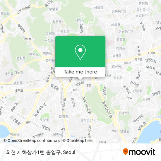 회현 지하상가1번 출입구 map