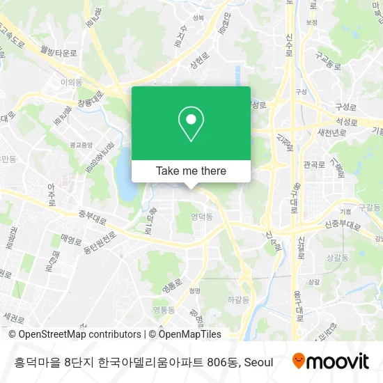 흥덕마을 8단지 한국아델리움아파트 806동 map