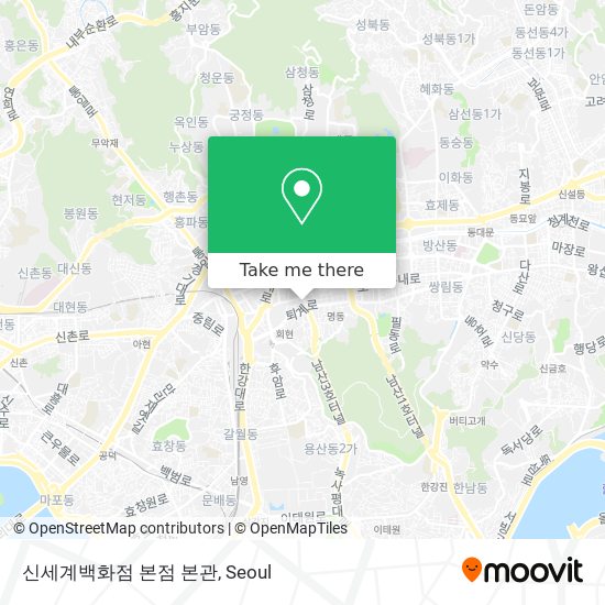 신세계백화점 본점 본관 map