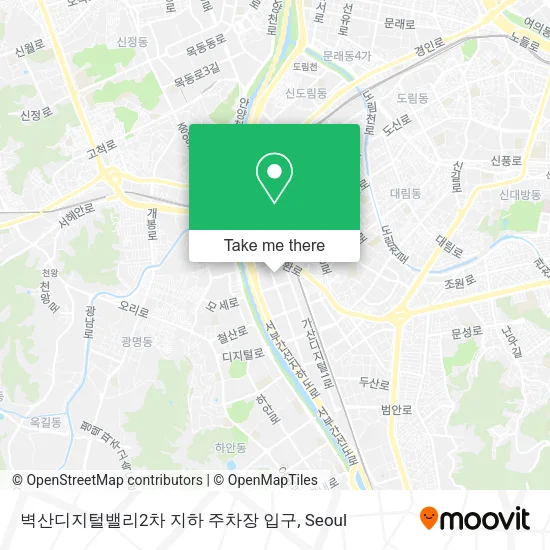 벽산디지털밸리2차 지하 주차장 입구 map