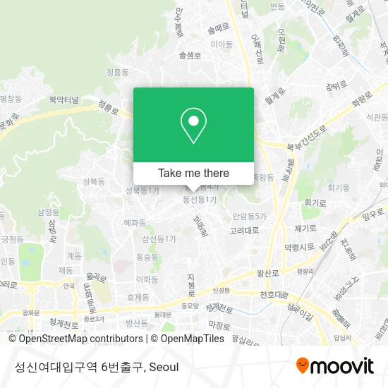 성신여대입구역 6번출구 map