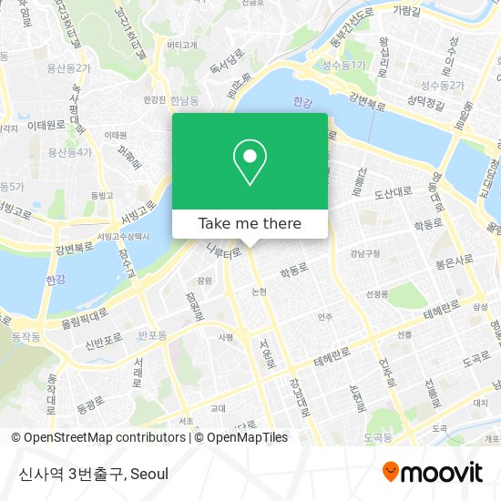 신사역 3번출구 map