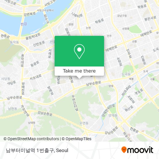 남부터미널역 1번출구 map