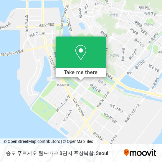 송도 푸르지오 월드마크 8단지 주상복합 map