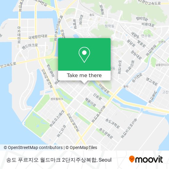 송도 푸르지오 월드마크 2단지주상복합 map