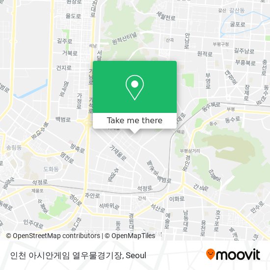 인천 아시안게임 열우물경기장 map