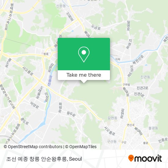 조선 예종 창릉 안순왕후릉 map