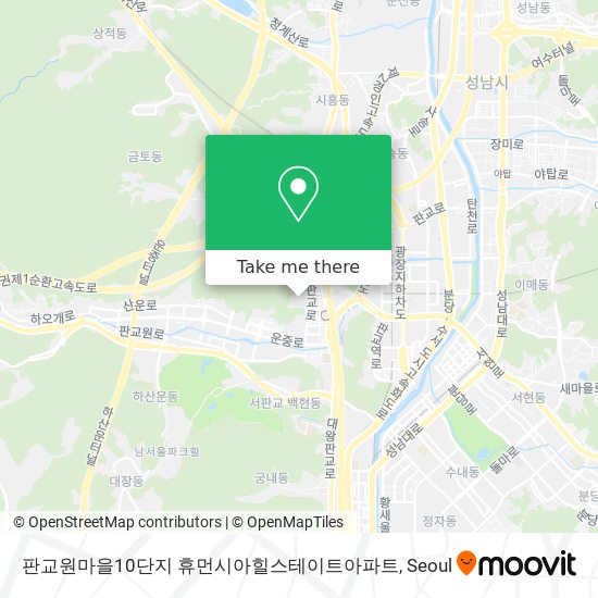 판교원마을10단지 휴먼시아힐스테이트아파트 map