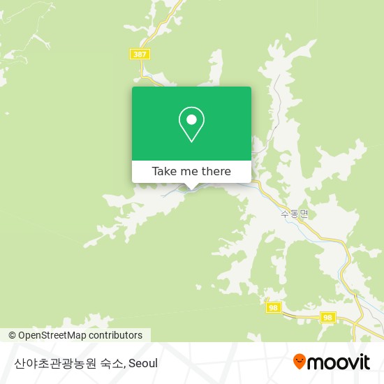 산야초관광농원 숙소 map